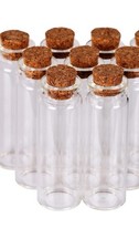 100PCS Small Bottles 15 ML Clear Cork Vials Glass Bottles. NEW