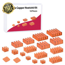 18pcs Copper Heatsinks for Raspberry Pi 5 4B CPU Cooler with Thermal Adhesive