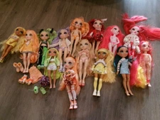 MGA Rainbow High Dolls 14 Piece Lot Variety of Hair Colors,, Accessories