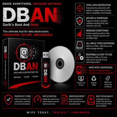 #ad DBAN Hard Drive Eraser LIVE USB amp; CD Nuke Remove Destroy Drives LATEST $10.99