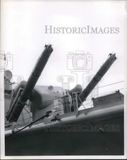 1962 Press Photo Talos rockets in launch tubes on US Navy warship - pim03747