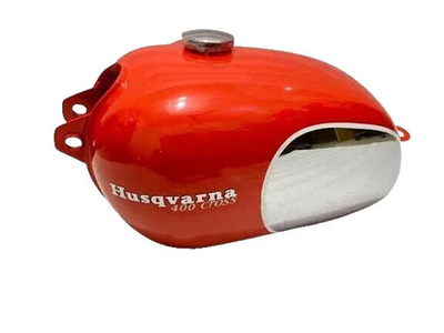#ad Husqvarna Husky 400 Cross 1970 Model Steel Chrome amp; Bright Red Petrol Tank Fit $395.00