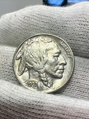 1937 S Uncirculated BU High Grade Buffalo Nickel Beautiful Old US Coin!