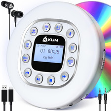 Klim Journey - Portable Cd Player Long-Lasting Battery - - W/Headphones - Radio