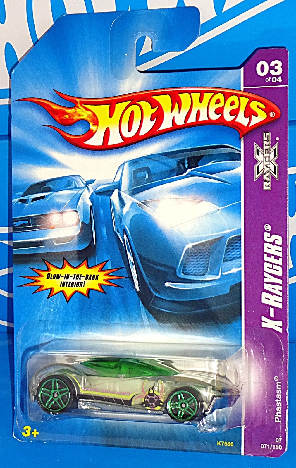 Hot Wheels 2007 X-Raycers Series #71 Phastasm Clear w/ PR5s