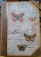 Punch Studio LRG BUTTERFLY Gold Gilt Book Box NEW  11"