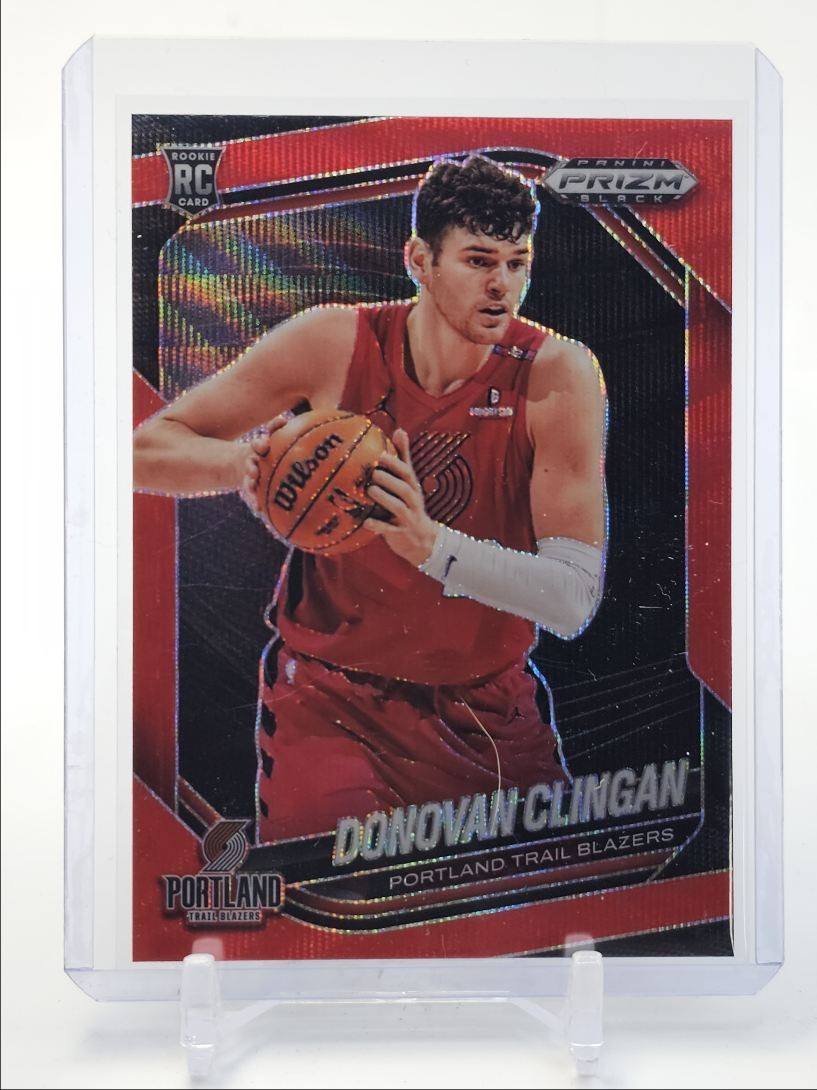 DONOVAN CLINGAN 2024-25 PANINI PRIZM BLACK ROOKIE RUBY WAVE #131 RC Q4407