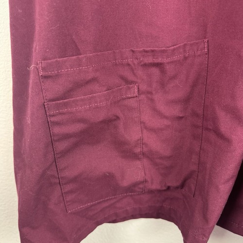 LANDAU Giacca Cappotto Scrub Donna Manica Lunga Bottone Snap Anteriore Rosso Vino - 4XL - Foto 4 di 8