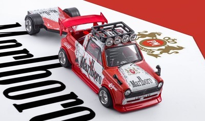HONDA Pick up with Trailer  - red / white - Liberty 1:64