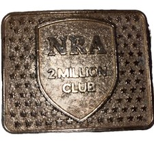 NRA 2 Million Club Metal Belt Buckle - Vintage - Fits Belts 1.5      
