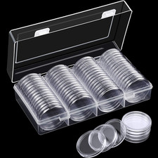 60 Pieces Silver Coin Case Holder for Collectors 40.6 Mm Plastic round Silver Co