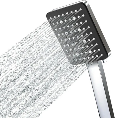 NEWENTOR High Pressure Shower Head 6 Spray Modes Water-Saving Chrome-Black Universal Fit