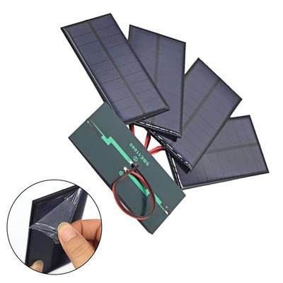 5er Set Polykristalline Solarmodule 110x80mm mit Drähten für einfachen Aufbau