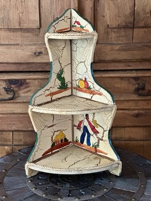 Rare/Antique Handcrafted/Handpainted Mexican Folk Art 3-Tier