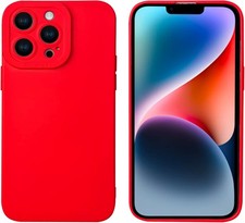 for iPhone 14 Pro Case, Red Silicone TPU Rubber Back Cover Case Compatible for