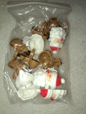 Christmas cake topper Rings Reindeer Santa pk of 10 cupcake decoration sugarcaft