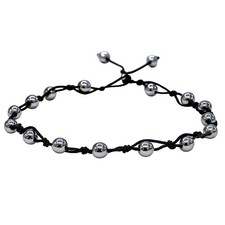 Amazing Gemstone Silver Hematite Anklet Ankle Medium,