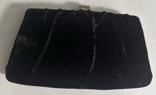 Small Black Vintage VELVET Handbag Bag CLUTCH Purse Classic LBD Cocktail/Formal