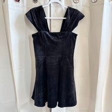 Express Womens Dress Medium Black Velvet Whimsigoth Dark Fairy Event Y2K 18985x