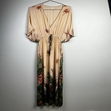 World Market Boho Beach Peasant Multicolor Geometric Maxi Dress Size L/XL