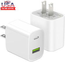 2 Pack USB C Charger Block, Dual Port Type C ...