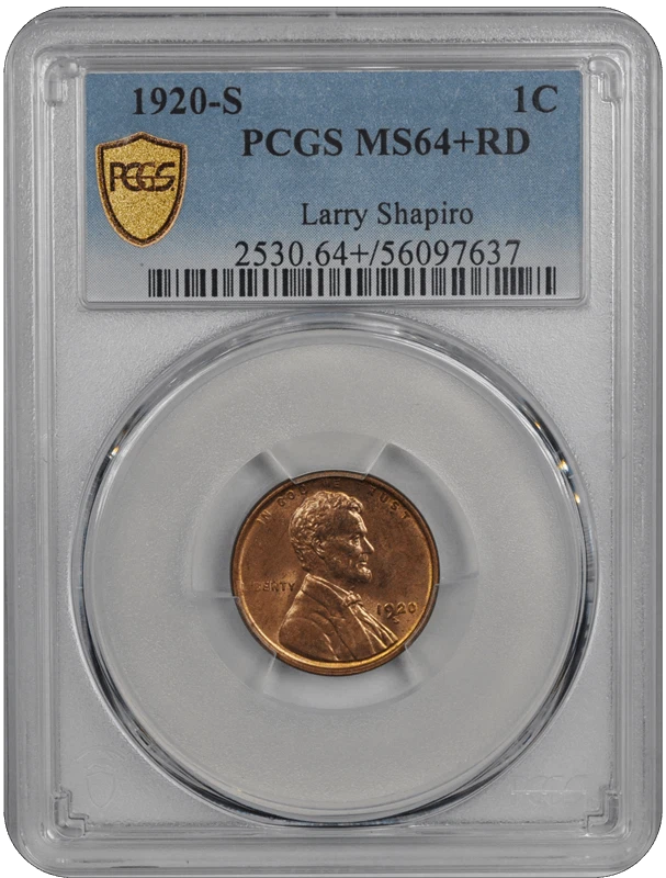1920-S Lincoln PCGS RD 64+