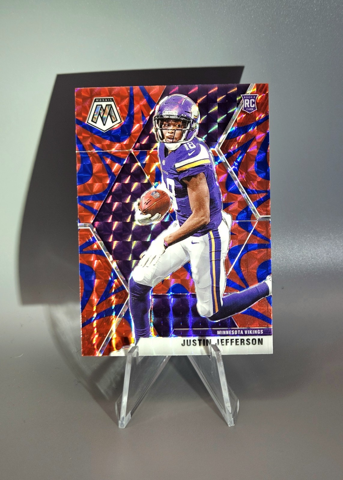 (RC) Justin Jefferson Red Mosaic Prizm Rookies 2020 Panini Mosaic #209 Vikings