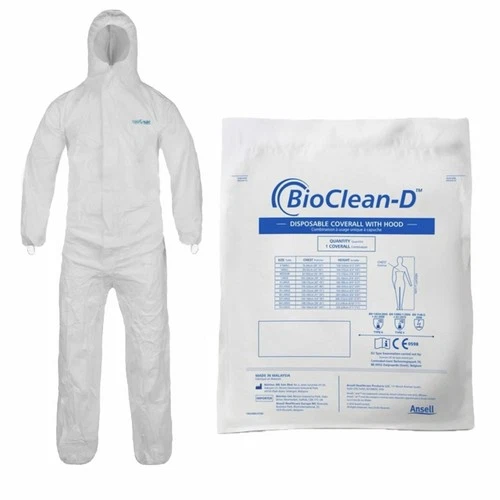 10PK Disposable Coveralls SIZE M (Non-Sterile) Ansell BioClean #BDCHT-M *READ* image 11