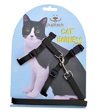 Adjustable Cat Harness and Leash Set Escape Proof Kitten Strap Small Black