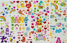 129 STICKERS Care Bears GRUMPY CHEER TENDERHEART WISH FRIEND FUNSHINE BEDTIME