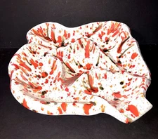 Vtg 1970s Large Ceramic Table PSYCHEDELIC ASHTRAY Drip Glaze Pottery Signed READ