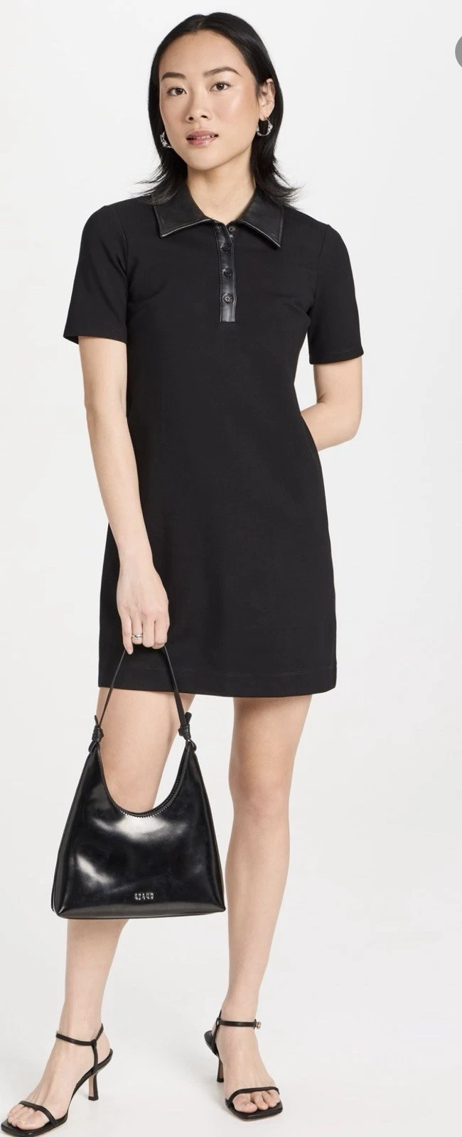 Borsa a tracolla STAUD Winona in pelle nera nuova con etichetta