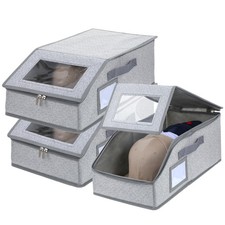 3 Pack Stackable Hat Organizer for Baseball Caps   Holds Up to 36 Caps, Folda...