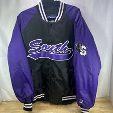 Boathouse “South” Bomber Jacket Quilted Liner Purple Black Men’s XL Made In USA