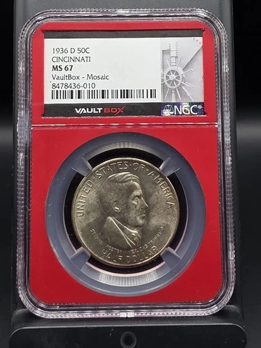 1936-D Cincinnati - Commemorative 50c Half Dollar - Silver - NGC MS67