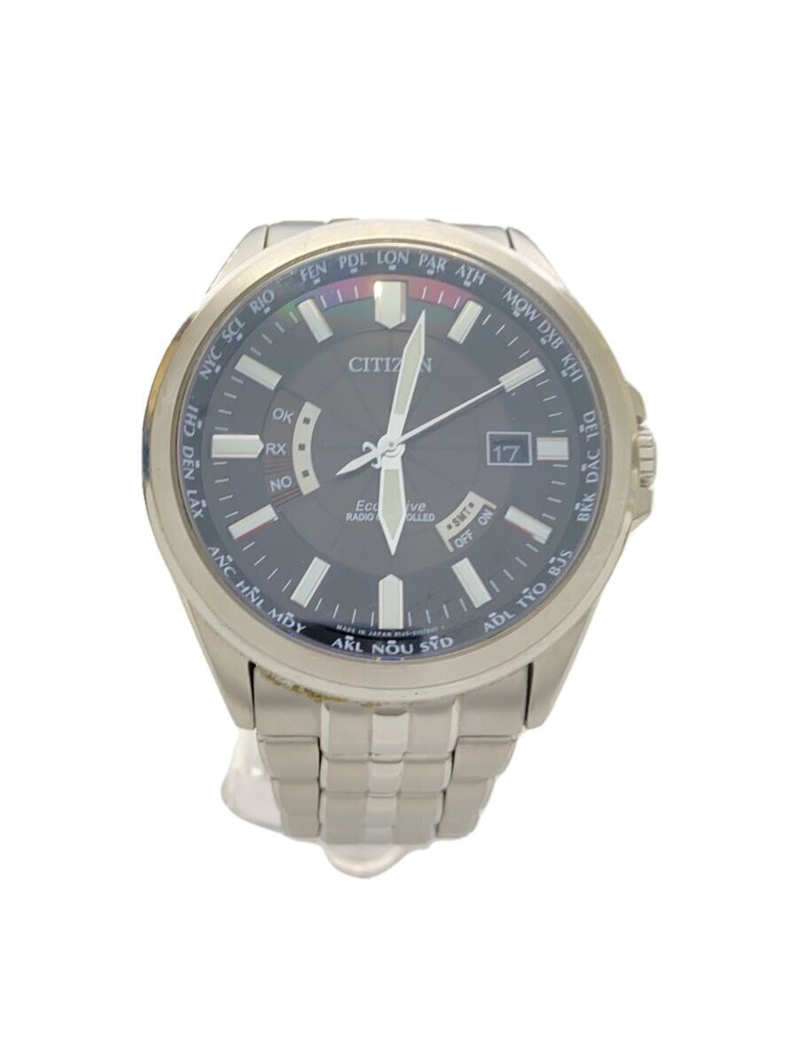 CITIZEN Eco-Drive Stainless Steel Solar Watch Black Silver Green