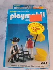 Playmobil Sheriff And Wife 2954 With Box Vintage 1983 Schaper HTF