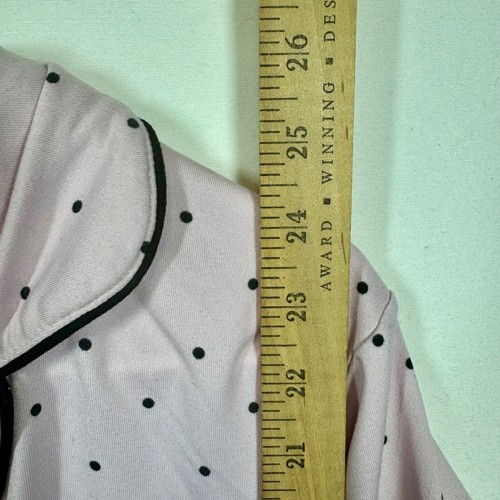 Joyspun Pajama Set Sleepwear Polka Dot Button Up Top & Pants Loungewear Sz Med - Picture 4 of 11