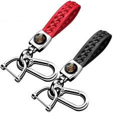 Porsche PORSCHE keychain red and black 2 pieces PU leather leather