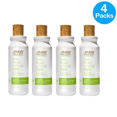 Raw Sugar Shampoo W/Avocado & Apple Cider Vinegar & Rosemary  18oz - 4 Pack