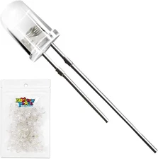 Novelty Place 100Pcs 5Mm White LED Diode Lights - Super Bright Clear Transparent