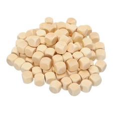 18mm Blank Wooden Dice, 100 Pack Unfinished Wooden Blocks Wood Cube Blocks
