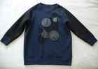 Christopher Kane Navy Blue Black Leather Molecules Sweatshirt size S