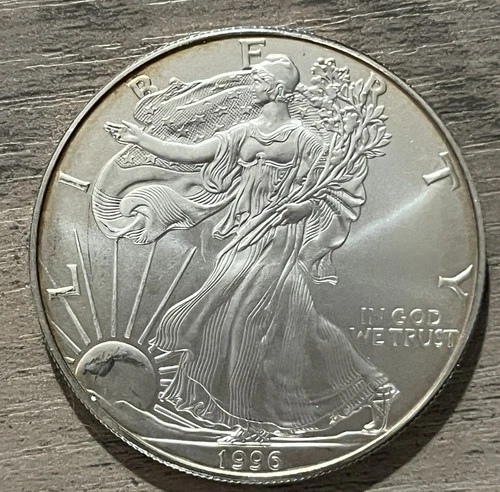 1996 AMERICAN SILVER EAGLE 1 OZ .999 FINE SILVER