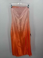 Pre-Owned Lulus Orange Size Small Cocktail Short Strapless Dress