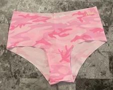 NWT VICTORIA'S SECRET PINK CAMOUFLAGE CAMO RAW EDGE NO SHOW CHEEKY PANTIES
