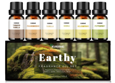 Earthy Scents Fragrance Oil Essential Oils for Diffuser Oil Scents - 6 x 0.34 F