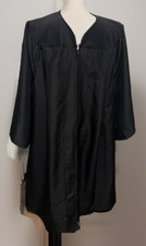 Black College/High School Graduation Gown, Unisex, Full Zip, 45  Neck To Hem