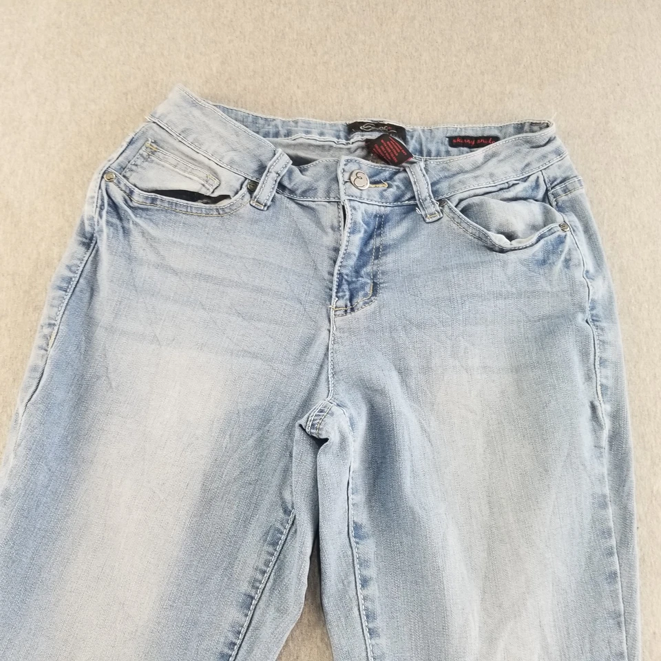 Pantalones de mezclilla Earl para mujer talla 6 azul lavado claro ajustados tobillo Fairycore Coastalcore Foto 3 de 4