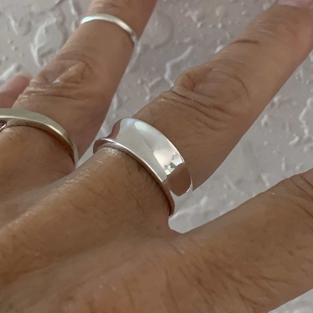 Sterling Silver Tapered Concave Band Ring Concave Ring Silver